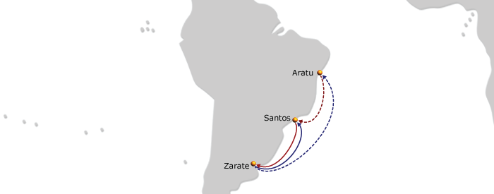 World Map South America Mercosul Service Route Map
