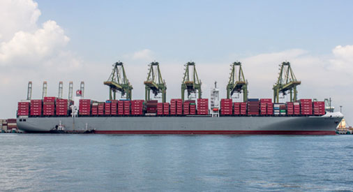 Container Ship Millau Bridge