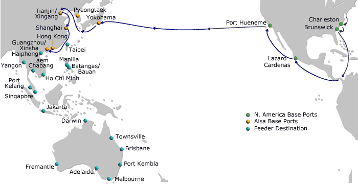 Car Carrier North America East West Coast Asia